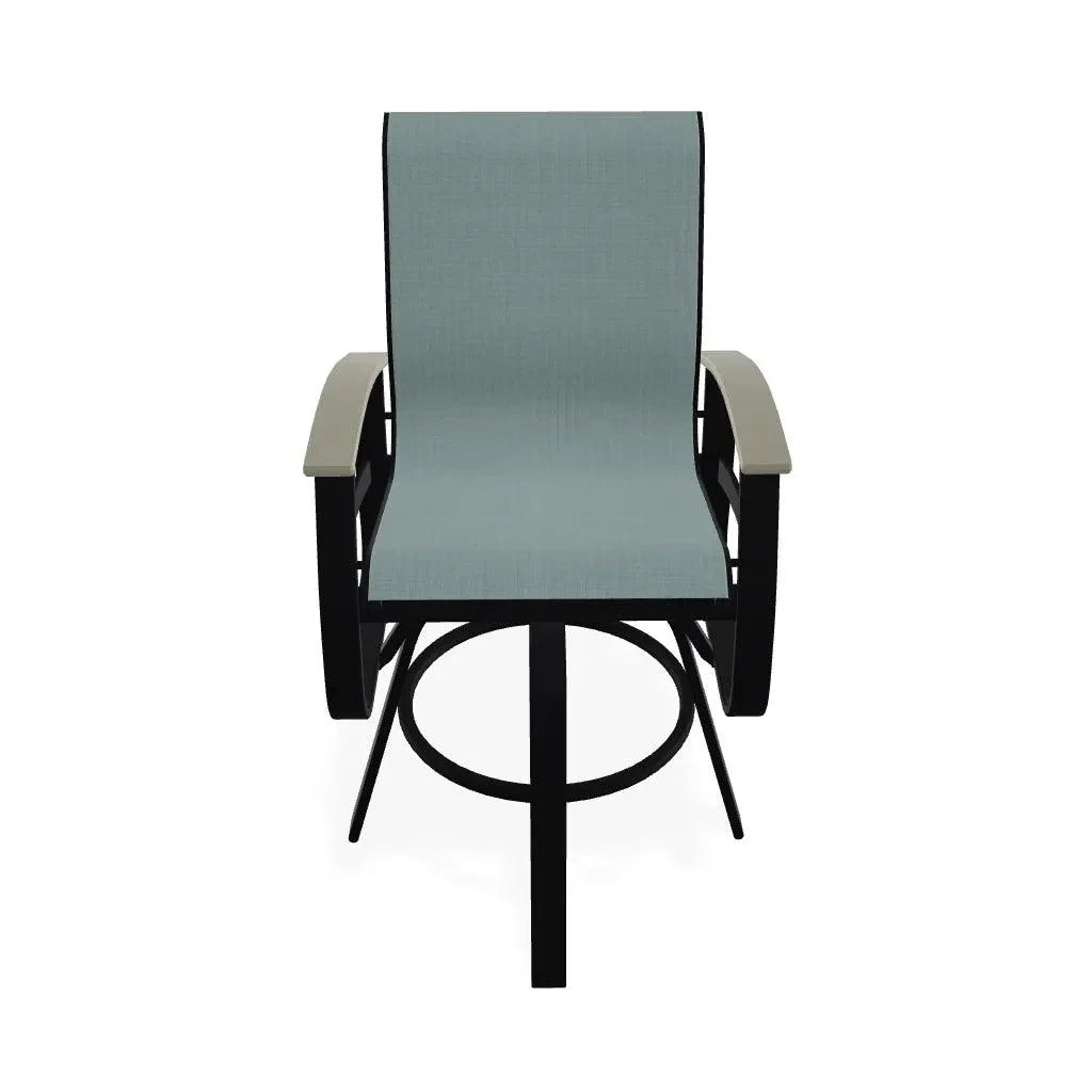 Belle Isle Sling Balcony Height Swivel Arm Chair