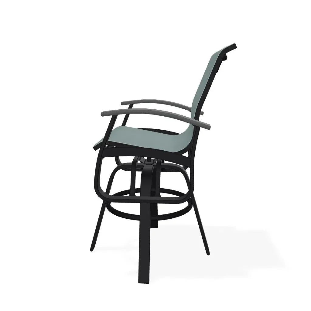 Belle Isle Sling Balcony Height Swivel Arm Chair