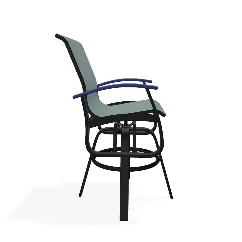 Belle Isle Sling Balcony Height Swivel Arm Chair