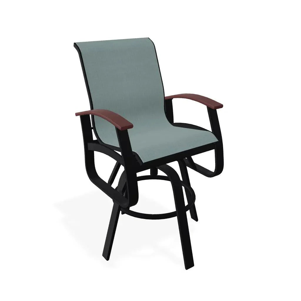 Belle Isle Sling Balcony Height Swivel Arm Chair