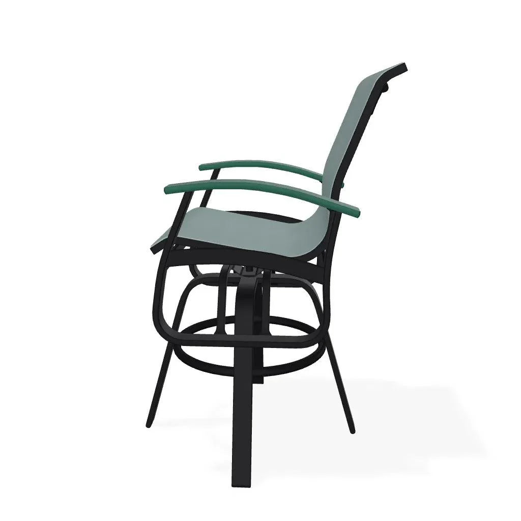 Belle Isle Sling Balcony Height Swivel Arm Chair