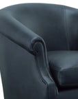 Black Leather Swivel Club Chair Seattle