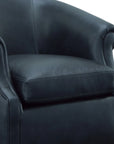 Black Leather Swivel Club Chair Seattle