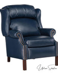 Sailor Navy Blue Leather Power Recliner