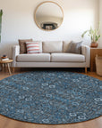 Bohemian Blue Washable Indoor-Outdoor Rug