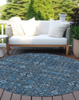 Bohemian Blue Washable Indoor-Outdoor Rug