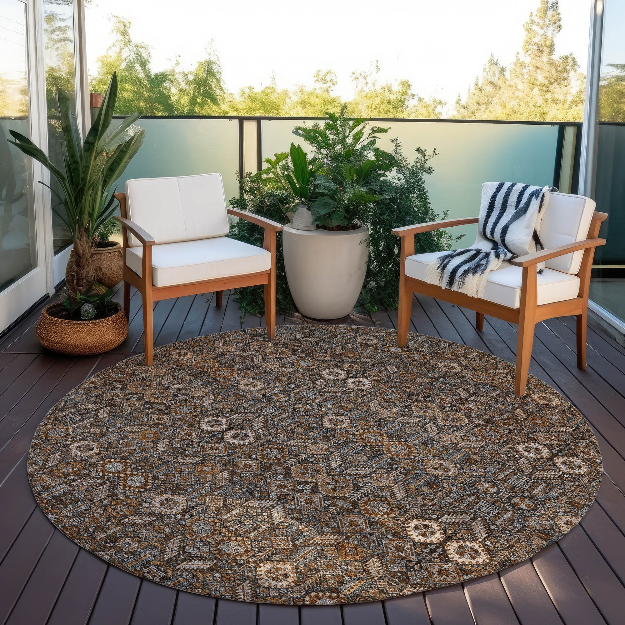 Addison Rugs Bohemian Brown Washable Indoor-Outdoor Rug