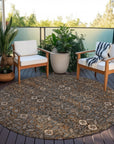 Bohemian Brown Washable Indoor-Outdoor Rug