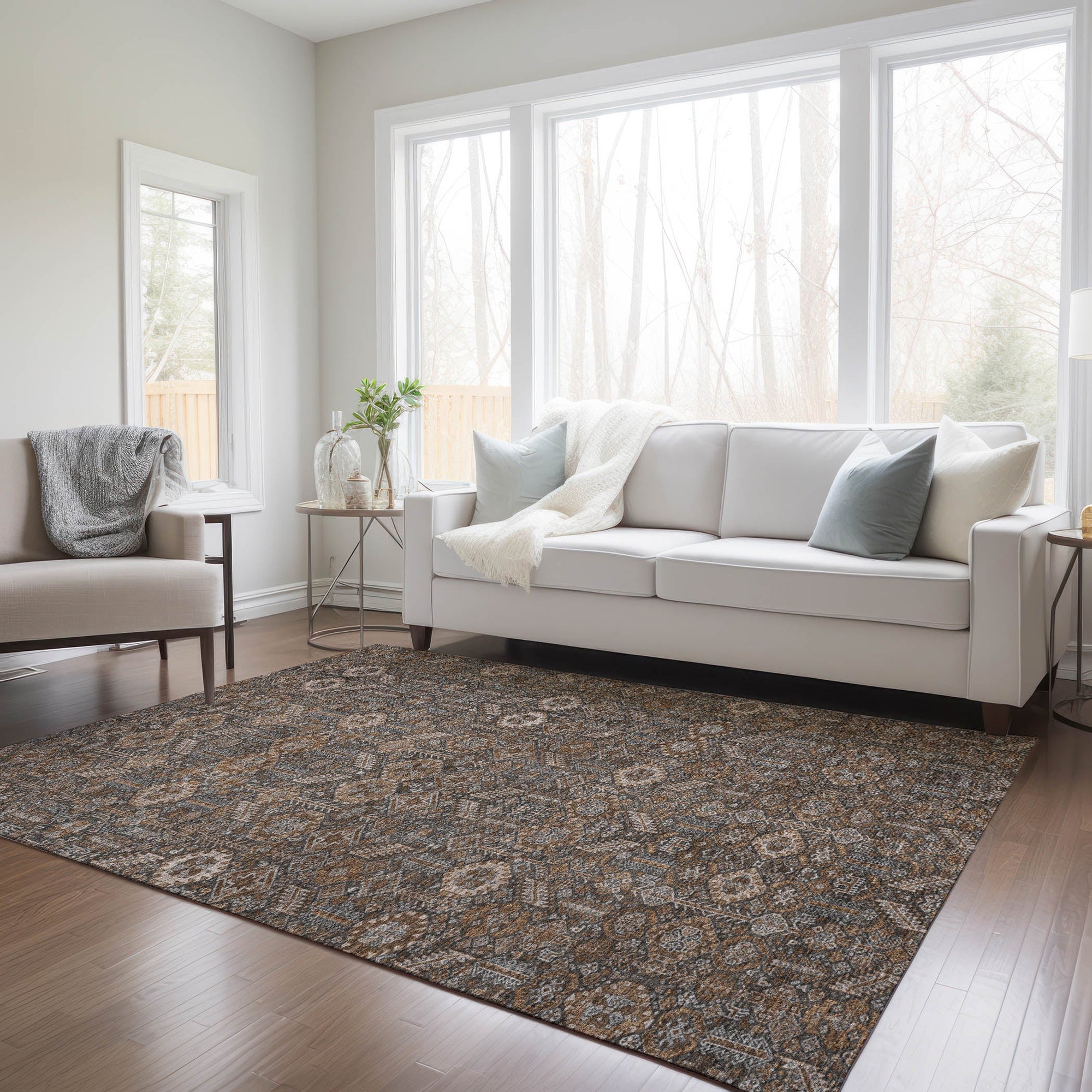Addison Rugs Bohemian Brown Washable Indoor-Outdoor Rug