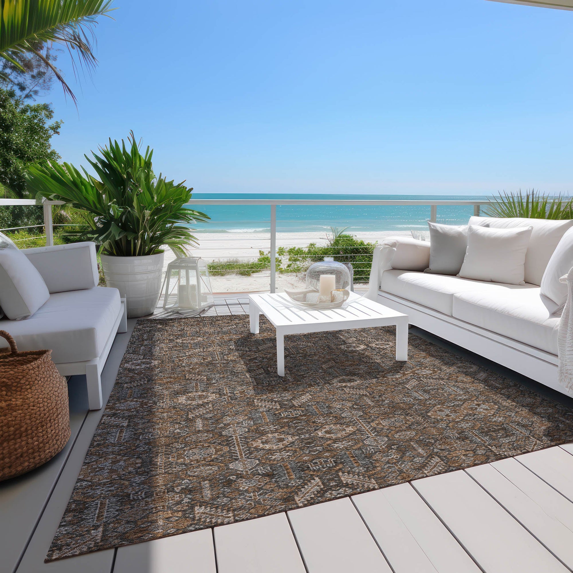 Addison Rugs Bohemian Brown Washable Indoor-Outdoor Rug