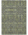 Bohemian Green Washable Indoor-Outdoor Rug