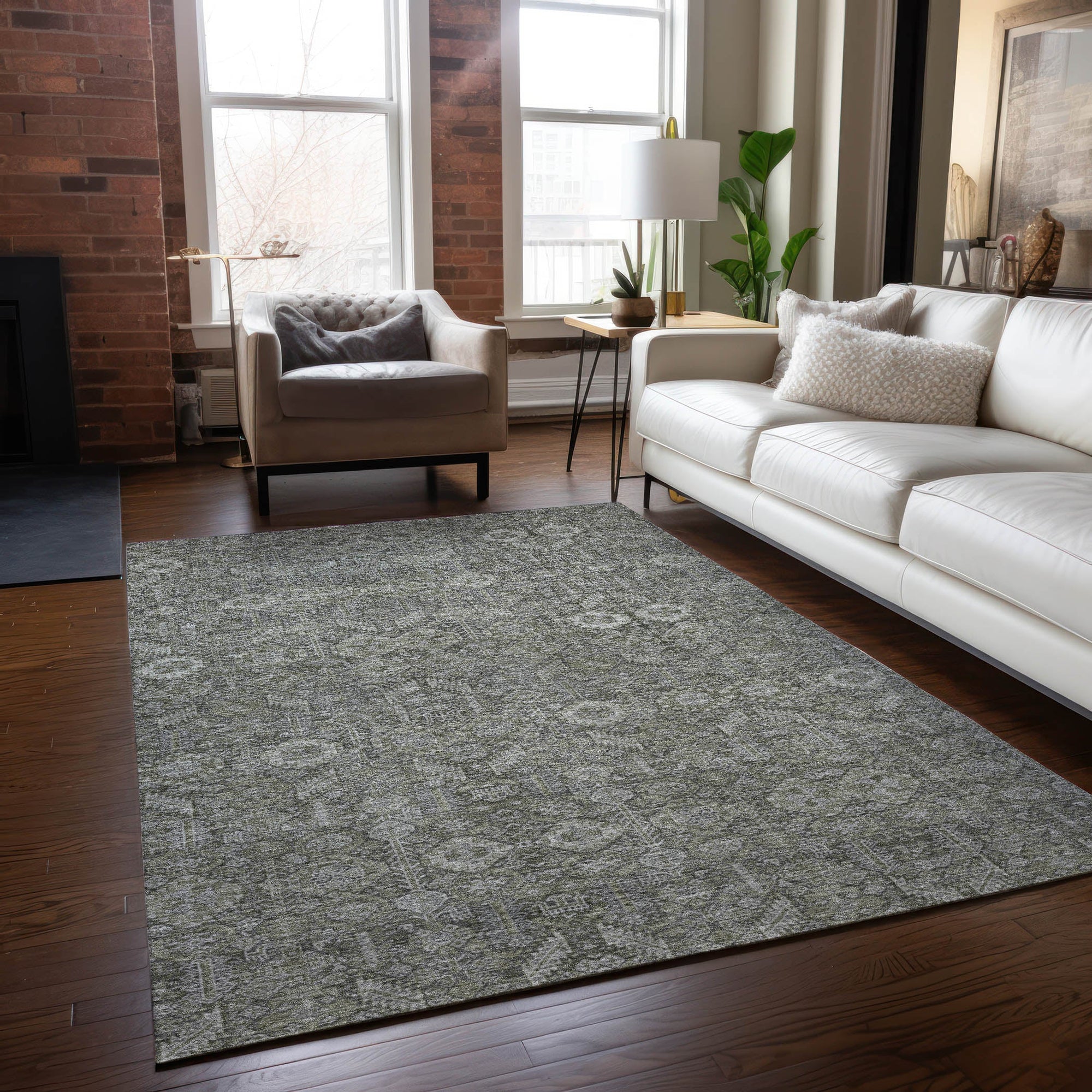Addison Rugs Bohemian Grey Washable Indoor-Outdoor Rug