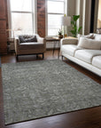 Bohemian Grey Washable Indoor-Outdoor Rug