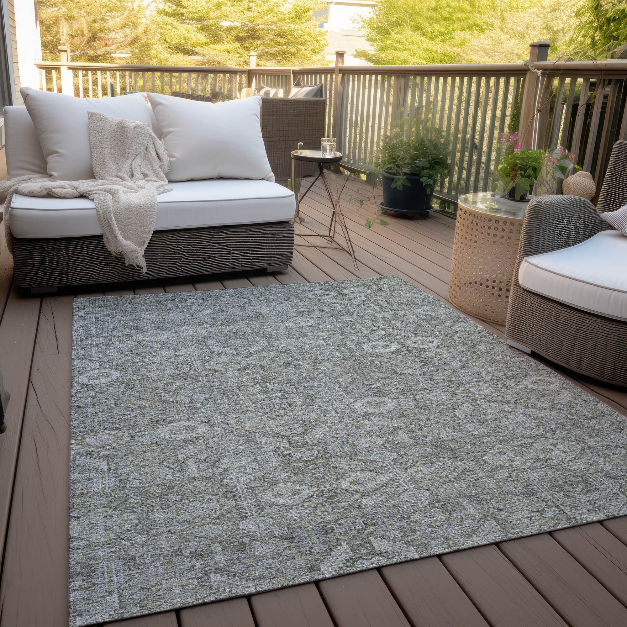 Addison Rugs Bohemian Grey Washable Indoor-Outdoor Rug