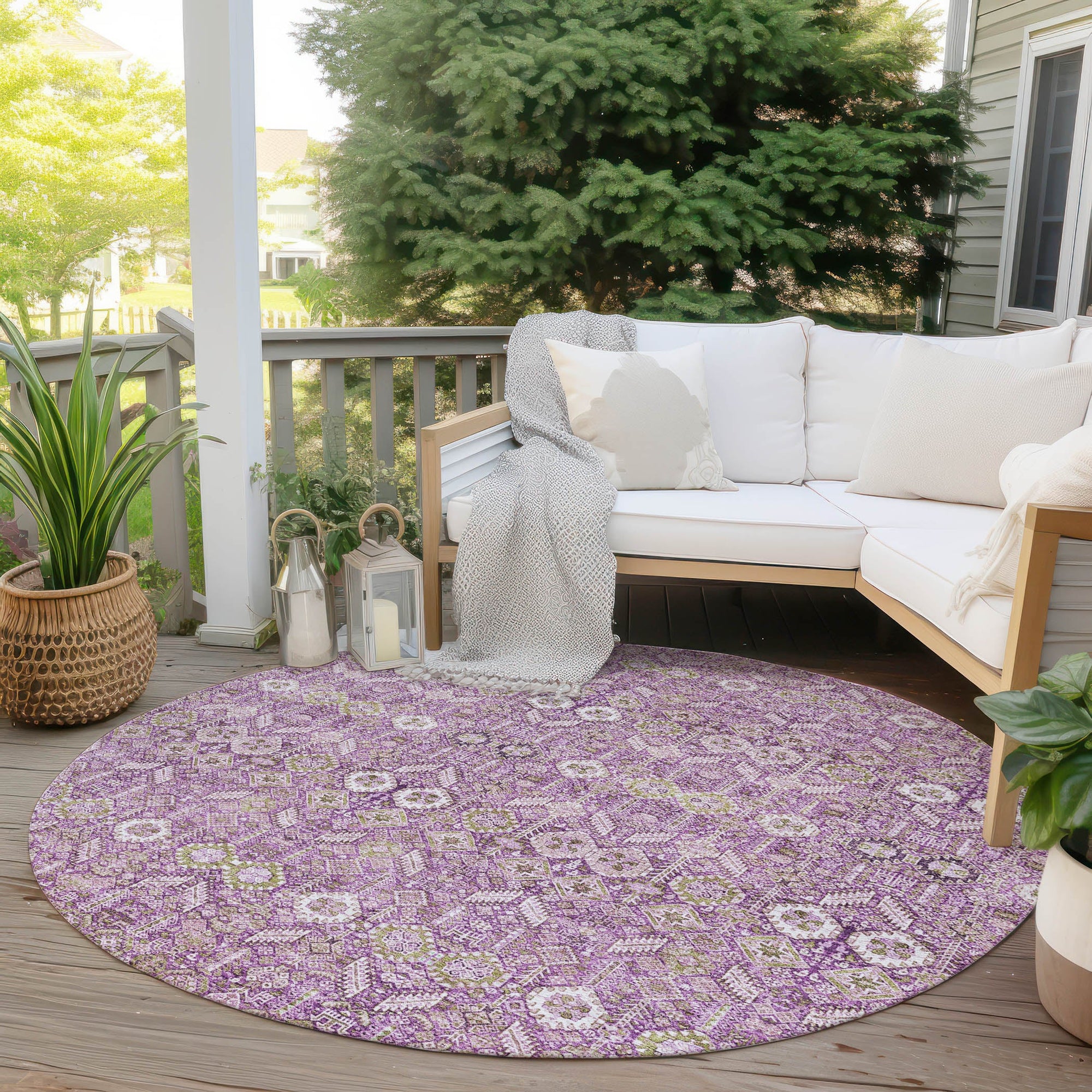 Addison Rugs Bohemian Lavender Washable Indoor-Outdoor Rug