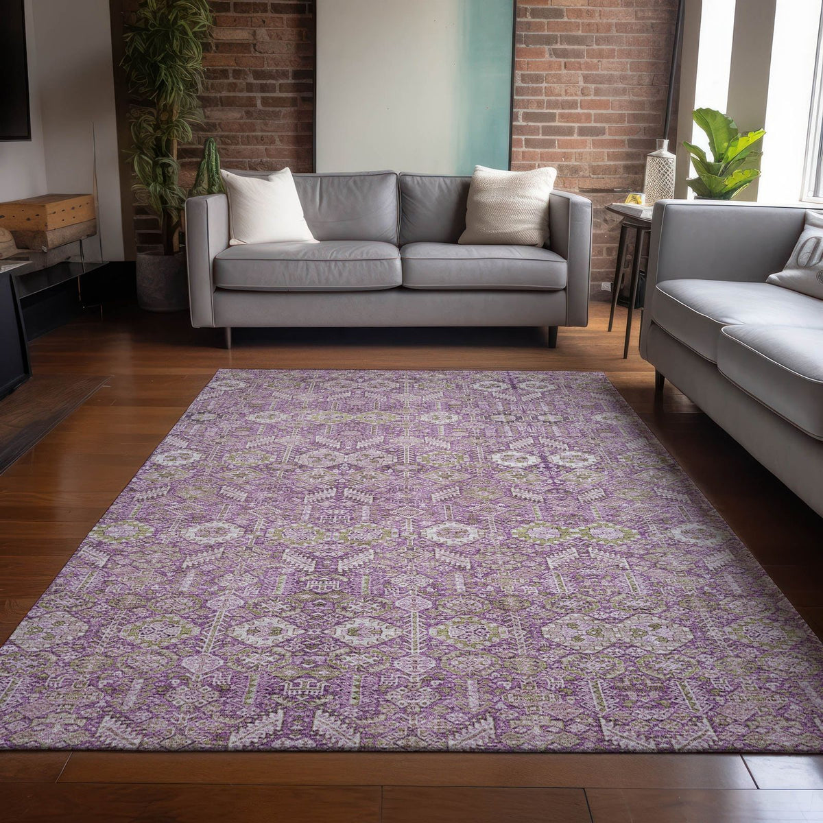 Addison Rugs Bohemian Lavender Washable Indoor-Outdoor Rug