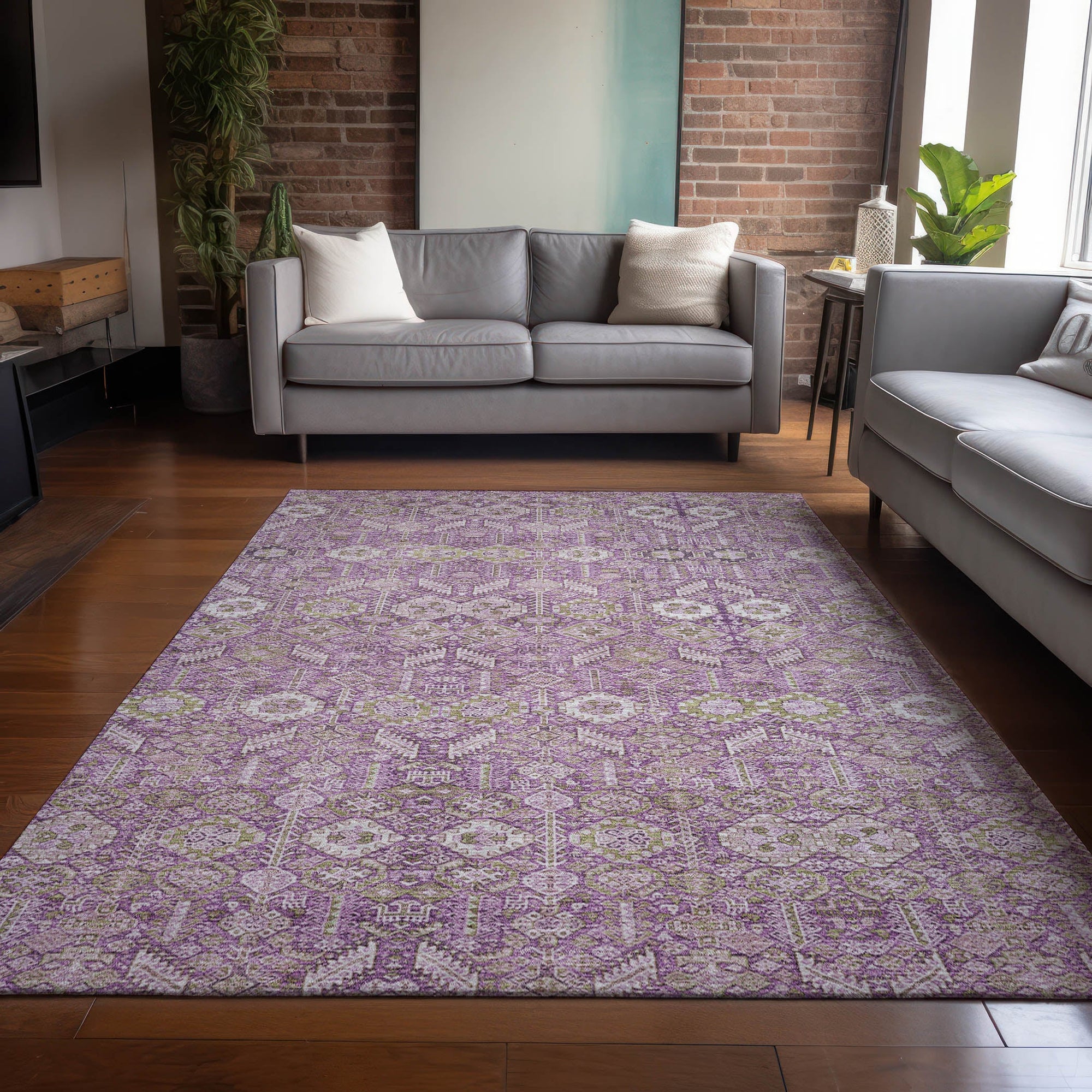Addison Rugs Bohemian Lavender Washable Indoor-Outdoor Rug