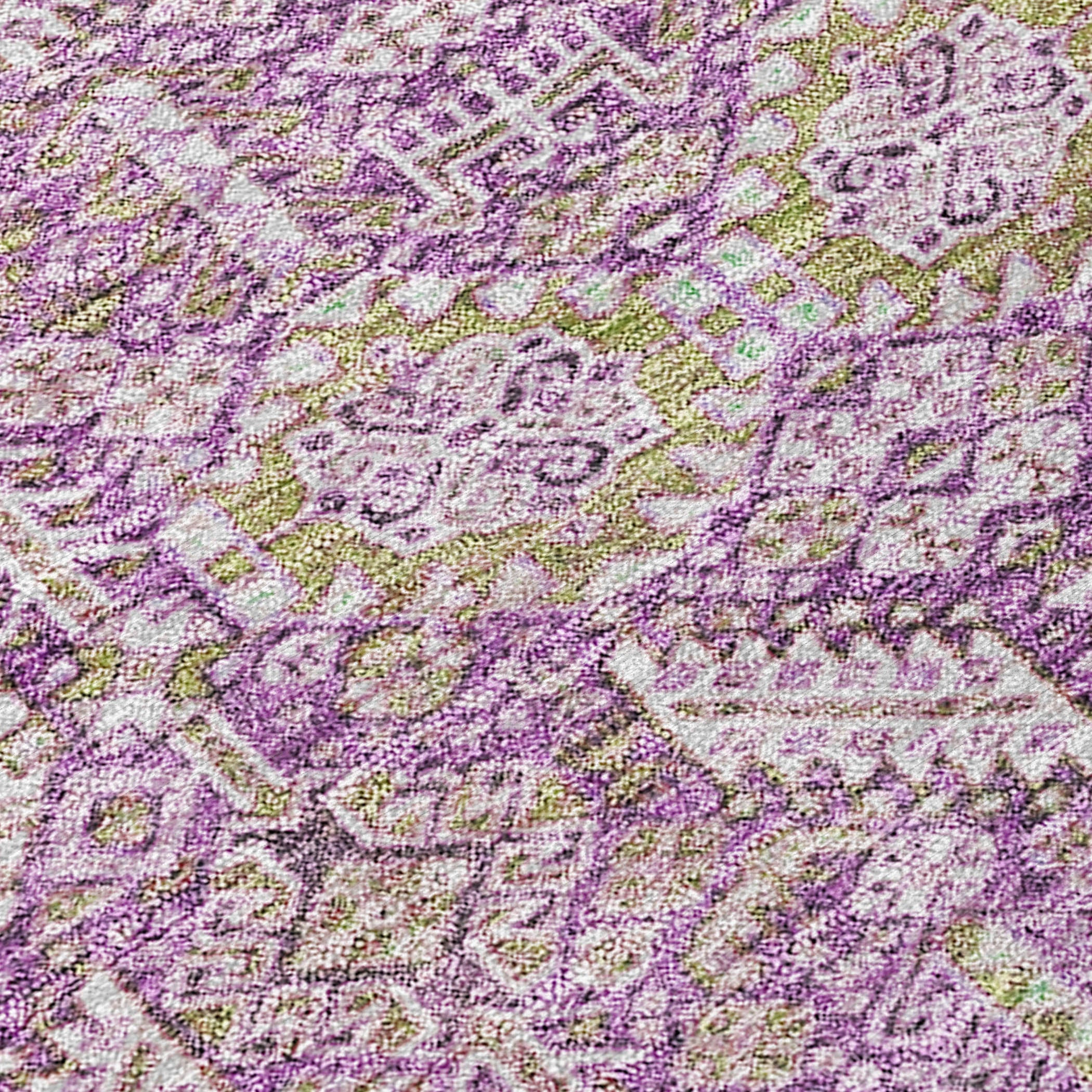 Bohemian Lavender Washable Indoor-Outdoor Rug