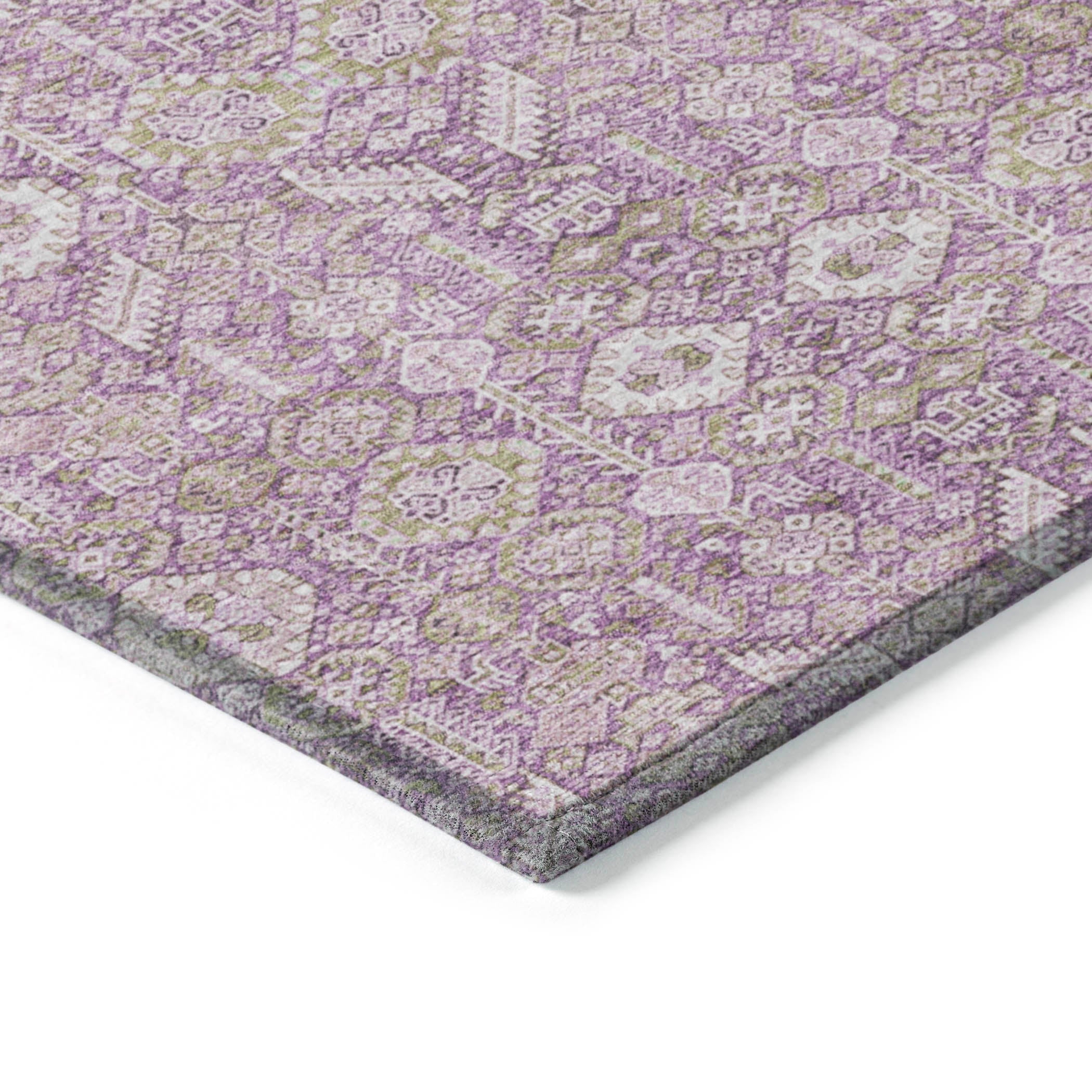 Bohemian Lavender Washable Indoor-Outdoor Rug