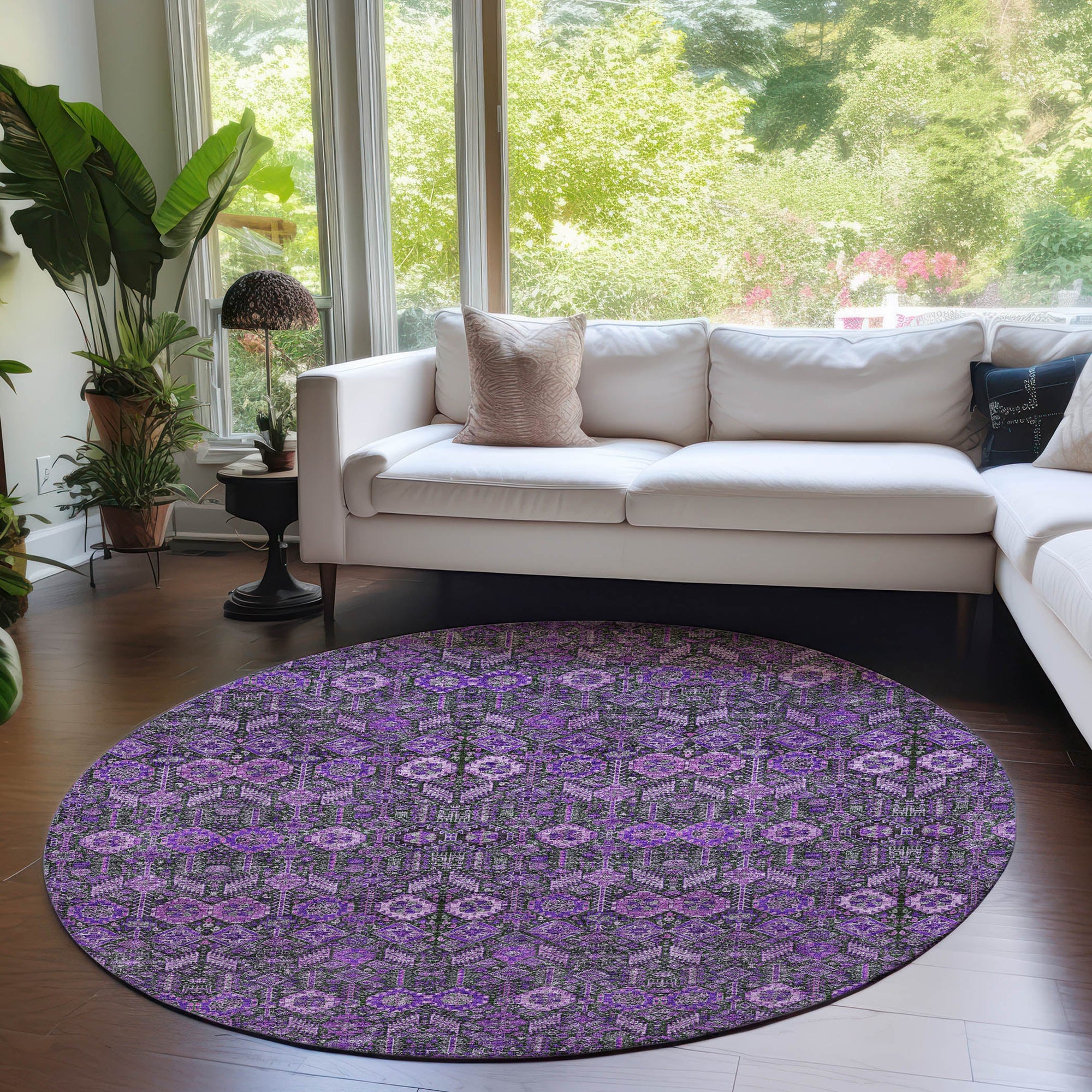 Addison Rugs Bohemian Purple Washable Indoor-Outdoor Rug