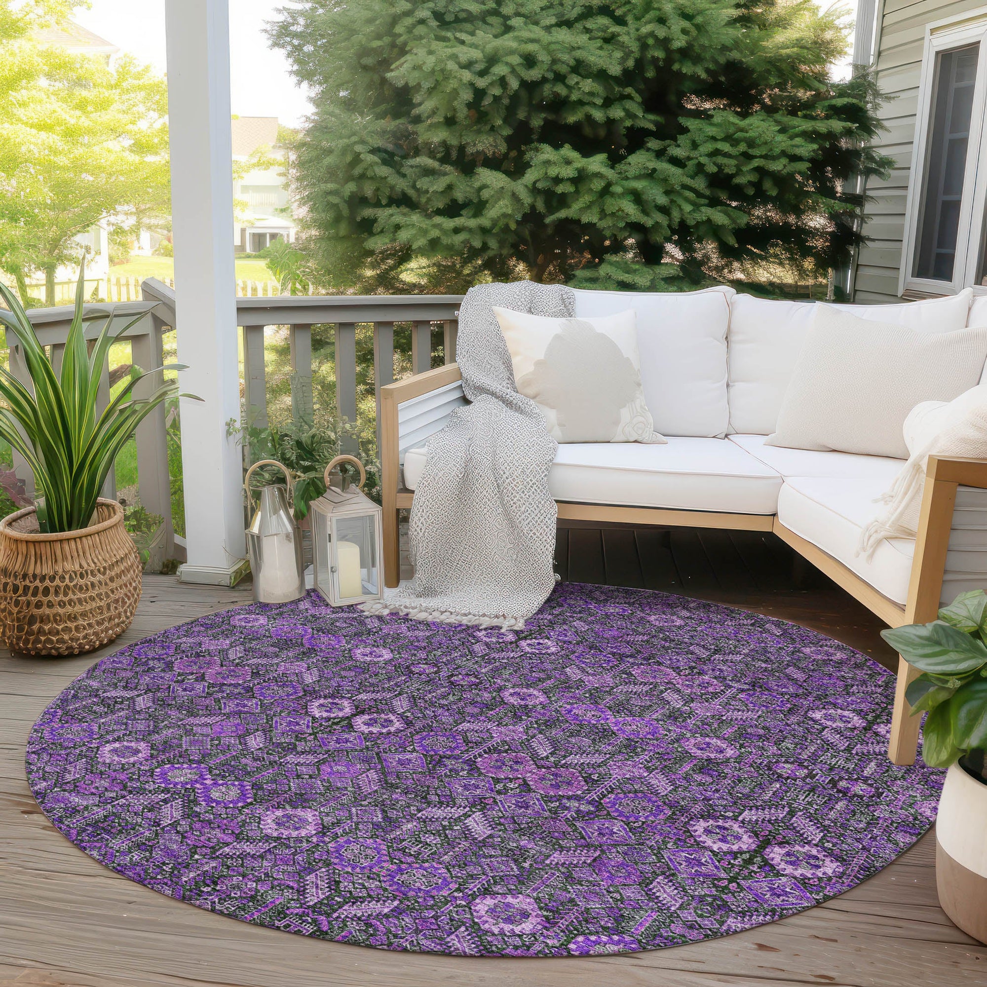 Addison Rugs Bohemian Purple Washable Indoor-Outdoor Rug