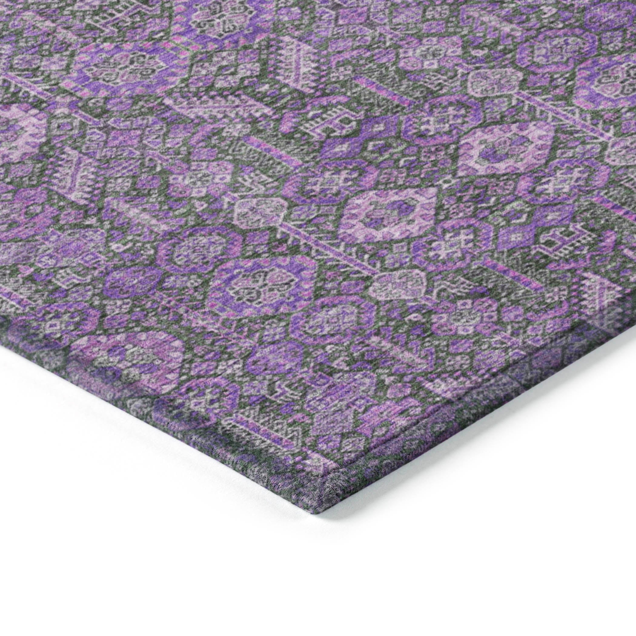 Bohemian Purple Washable Indoor-Outdoor Rug