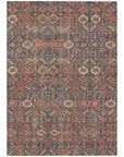 Bohemian Red Washable Indoor-Outdoor Rug