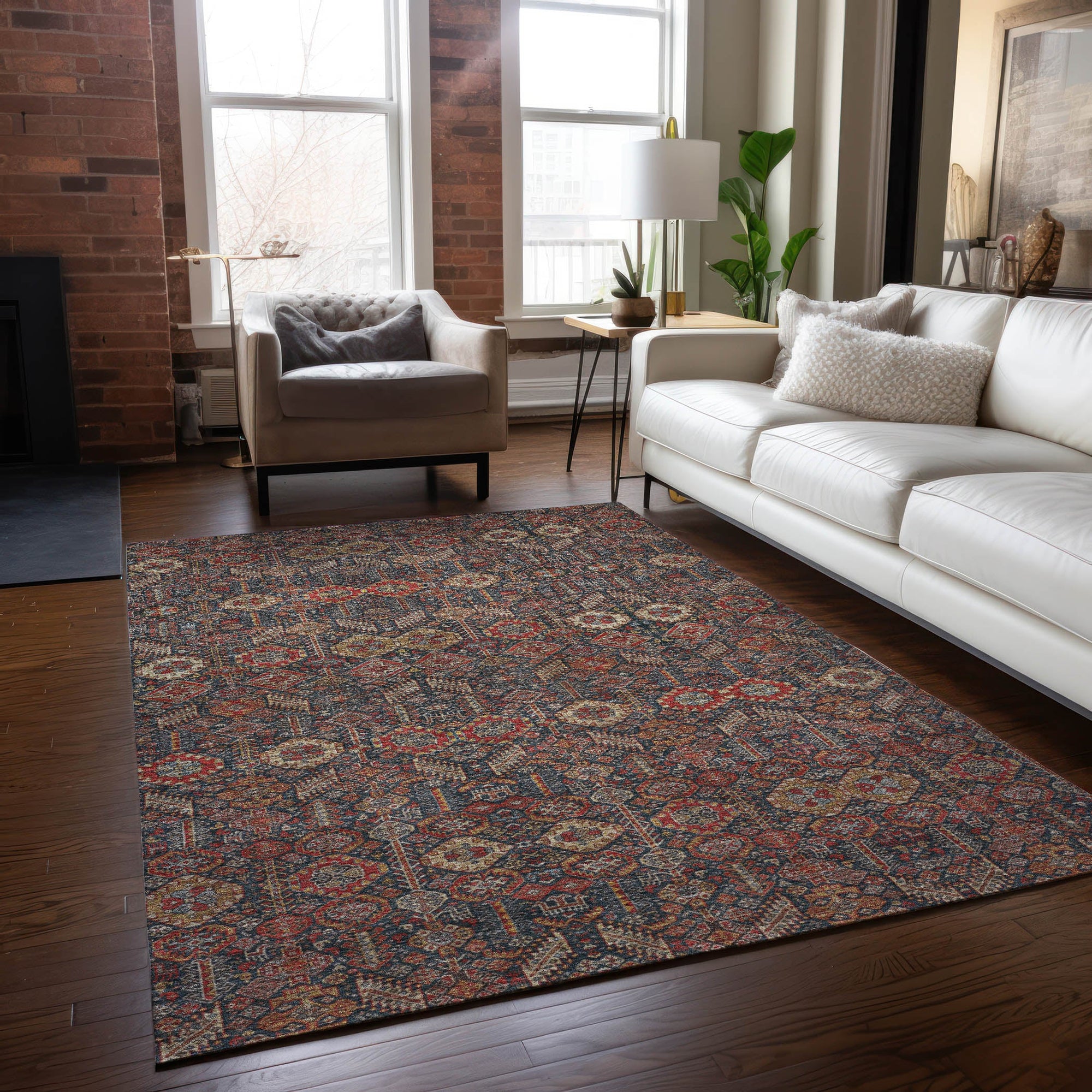 Addison Rugs Bohemian Red Washable Indoor-Outdoor Rug