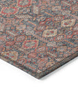 Bohemian Red Washable Indoor-Outdoor Rug