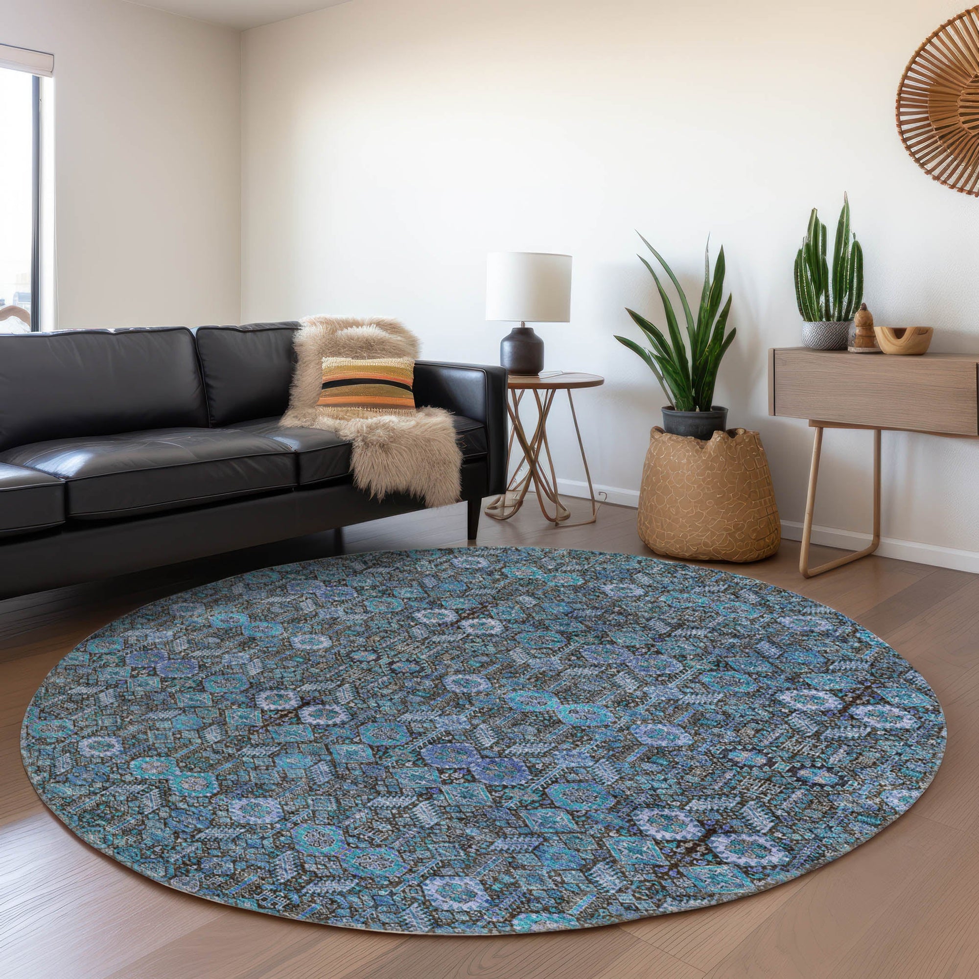 Addison Rugs Bohemian Teal Washable Indoor-Outdoor Rug