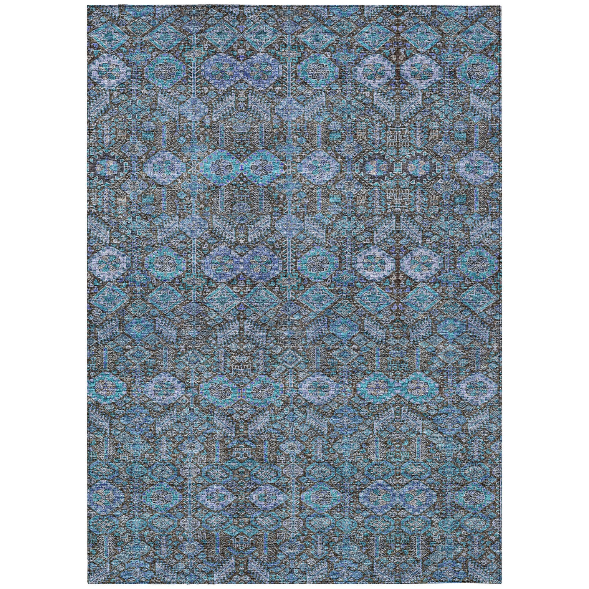Addison Rugs Bohemian Teal Washable Indoor-Outdoor Rug