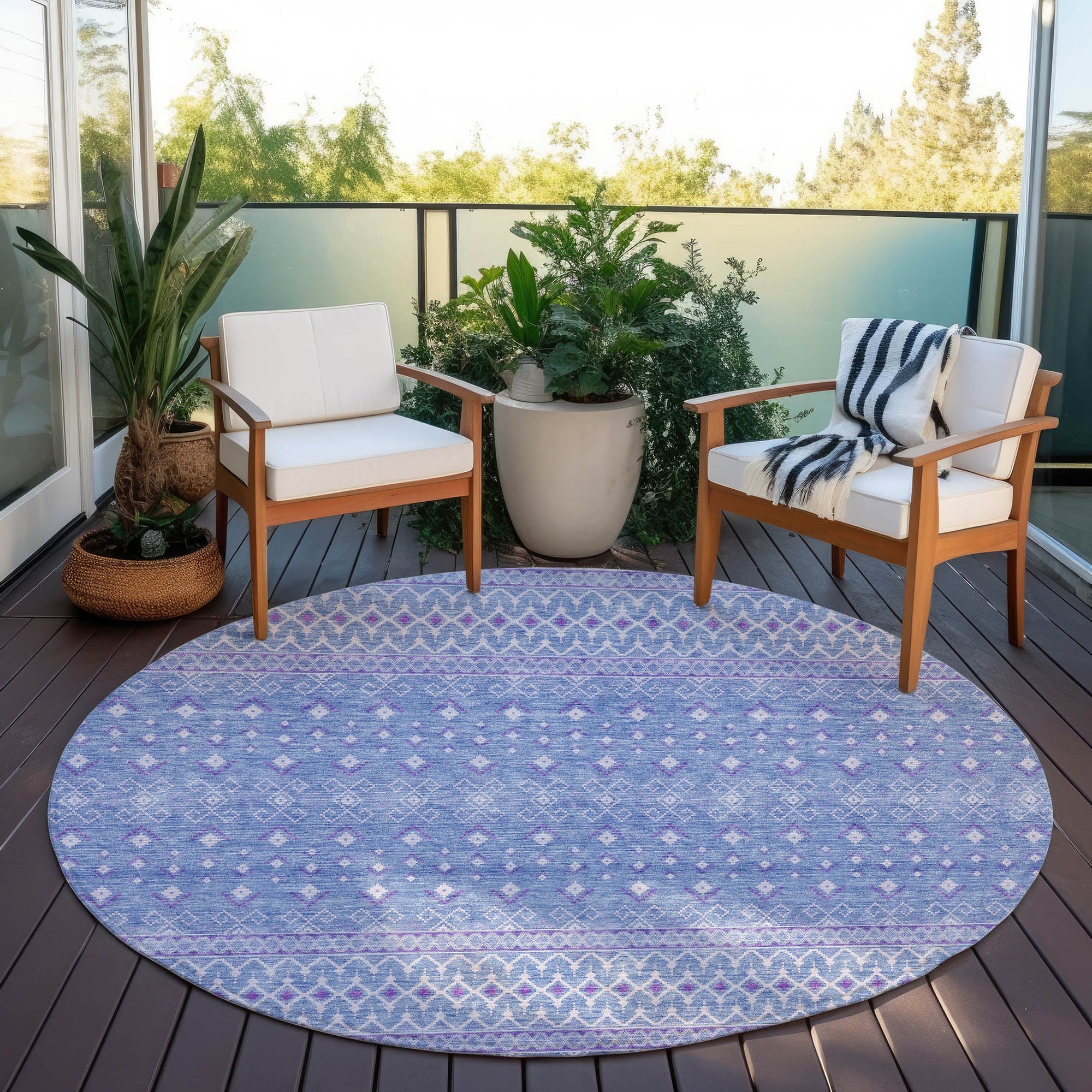 Addison Rugs Boho Blue Washable Indoor-Outdoor Rug
