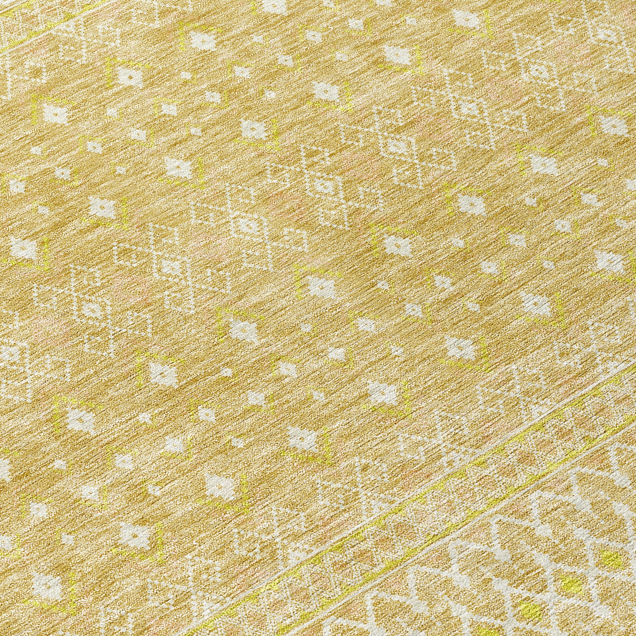 Boho Gold Washable Indoor-Outdoor Rug