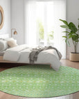 Boho Green Washable Indoor-Outdoor Rug