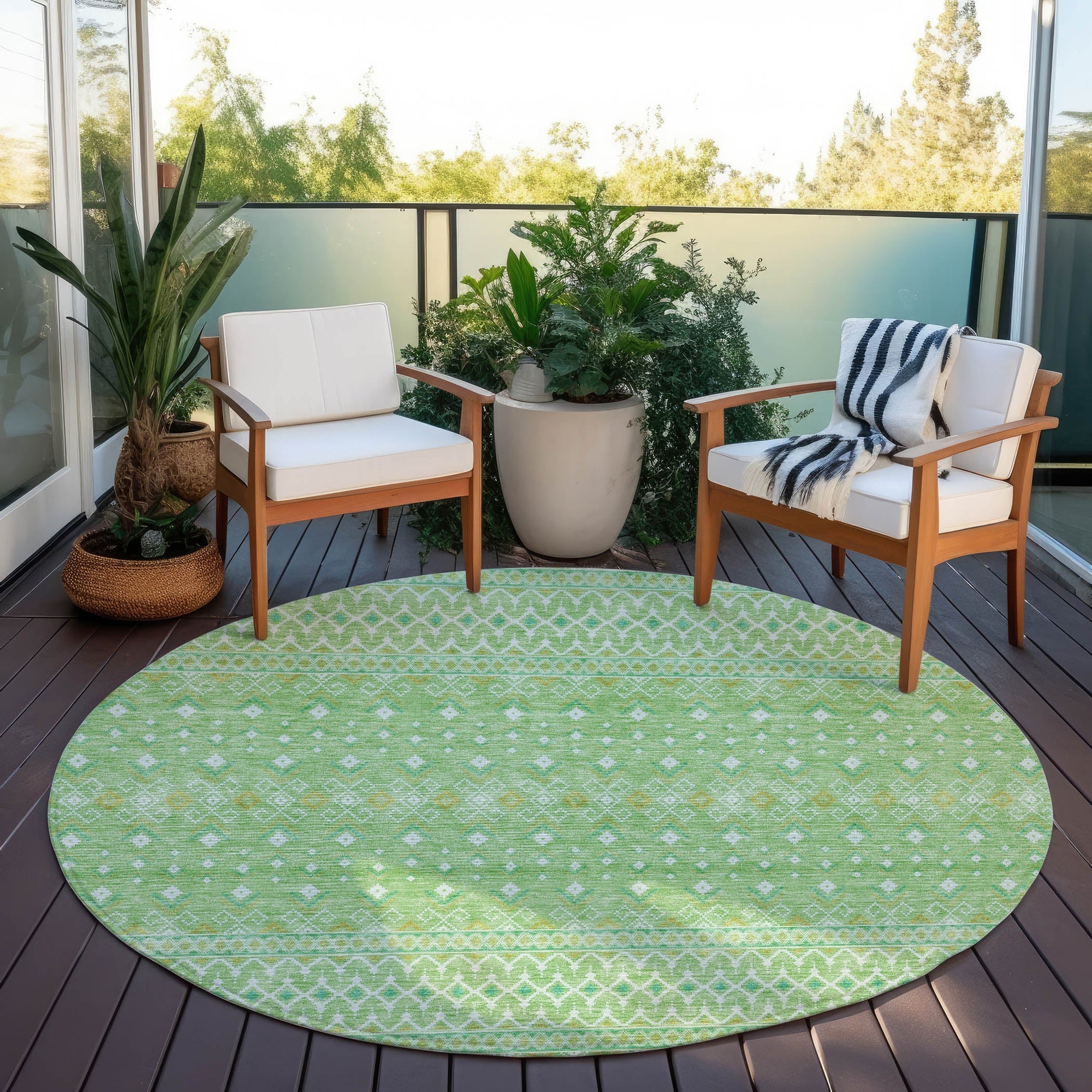 Addison Rugs Boho Green Washable Indoor-Outdoor Rug