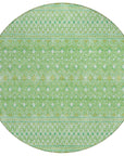 Boho Green Washable Indoor-Outdoor Rug