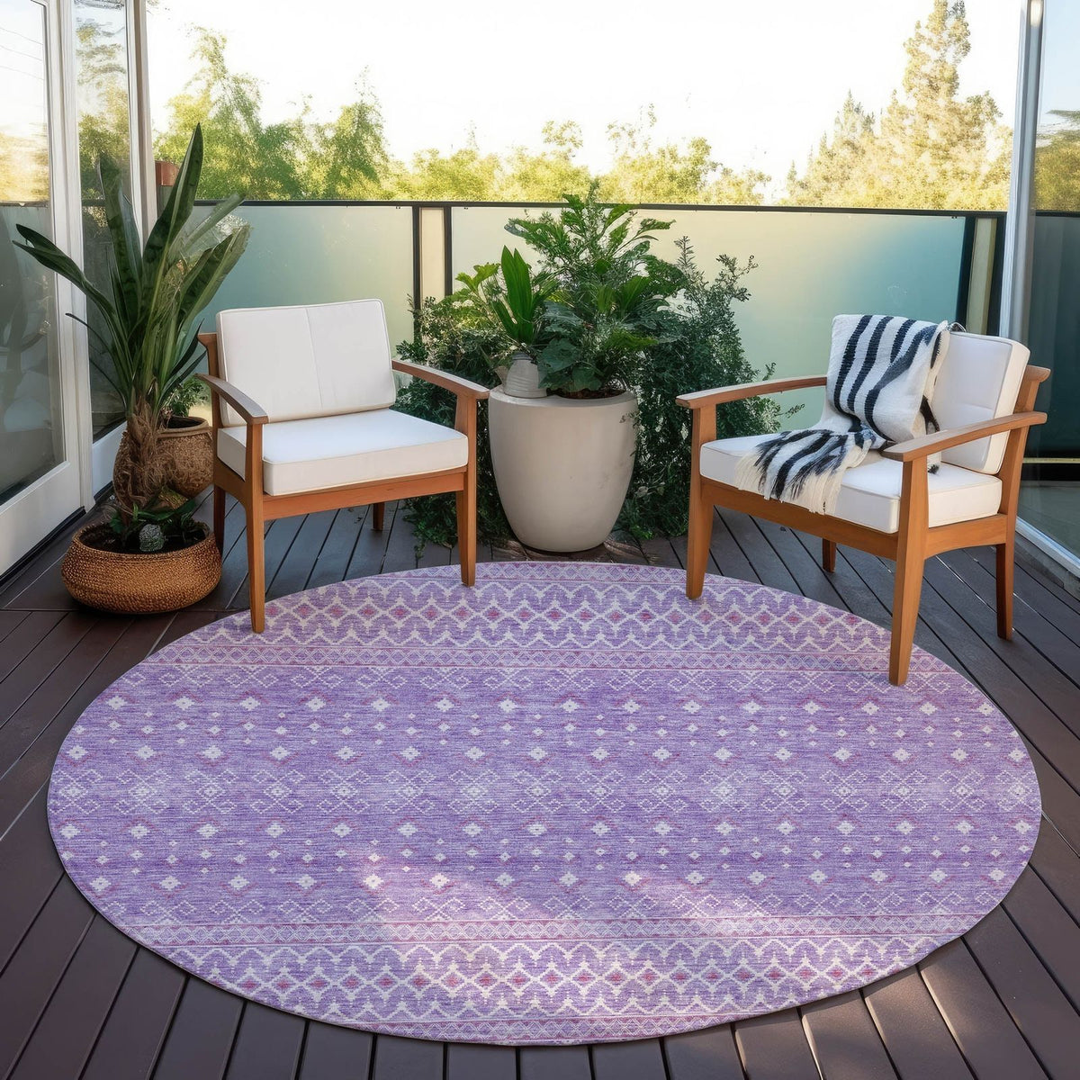 Addison Rugs Boho Purple Washable Indoor-Outdoor Rug