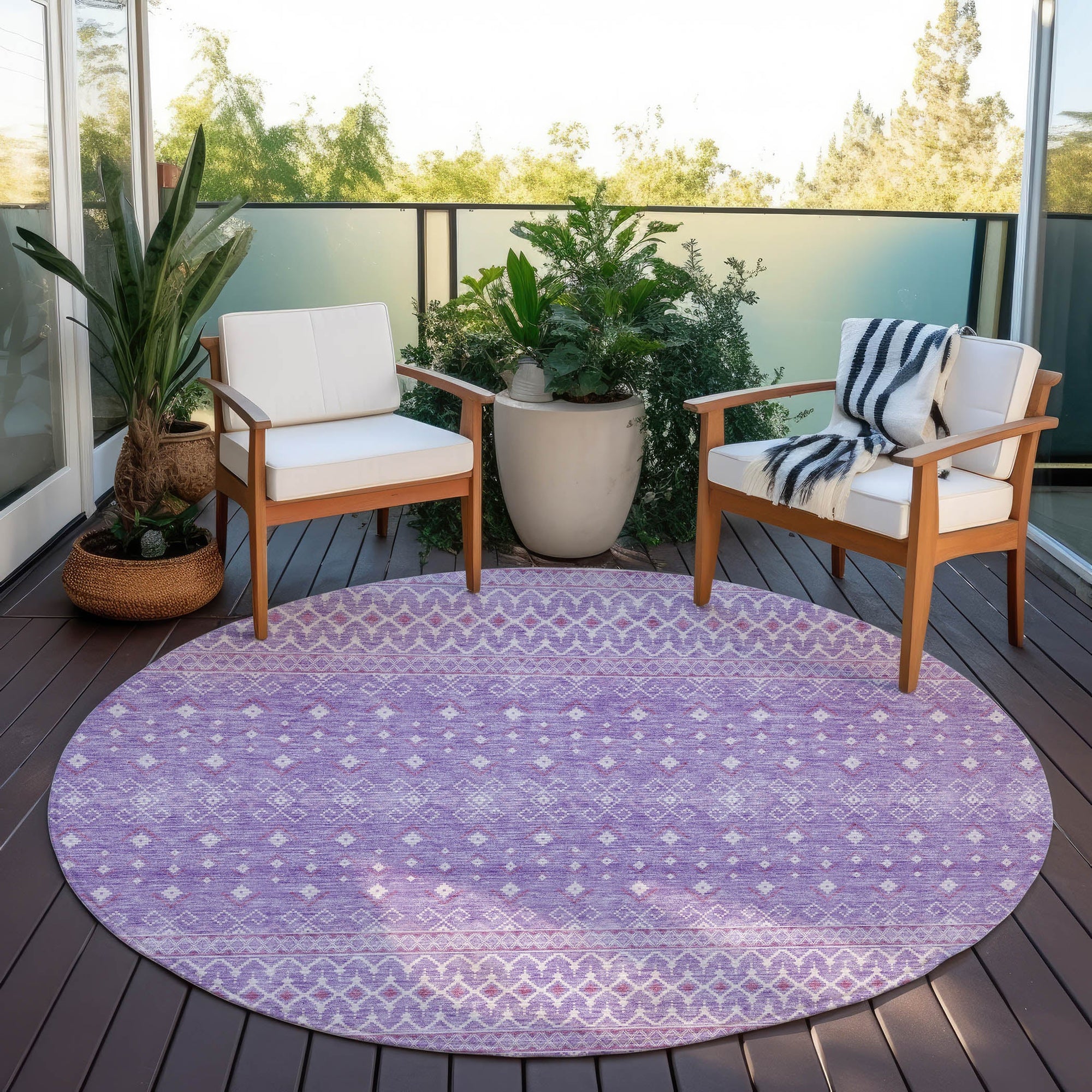 Addison Rugs Boho Purple Washable Indoor-Outdoor Rug