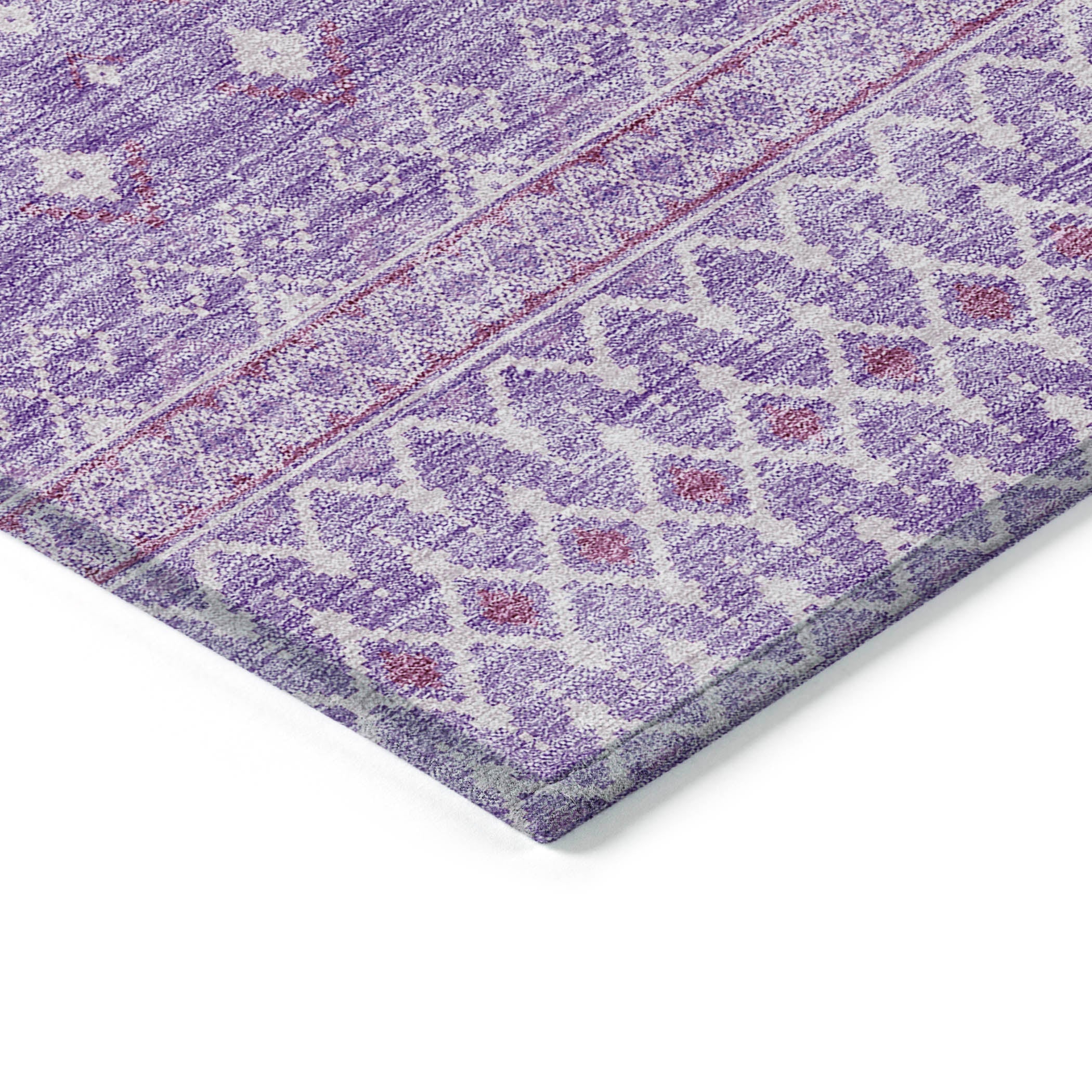 Boho Purple Washable Indoor-Outdoor Rug