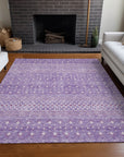 Boho Purple Washable Indoor-Outdoor Rug