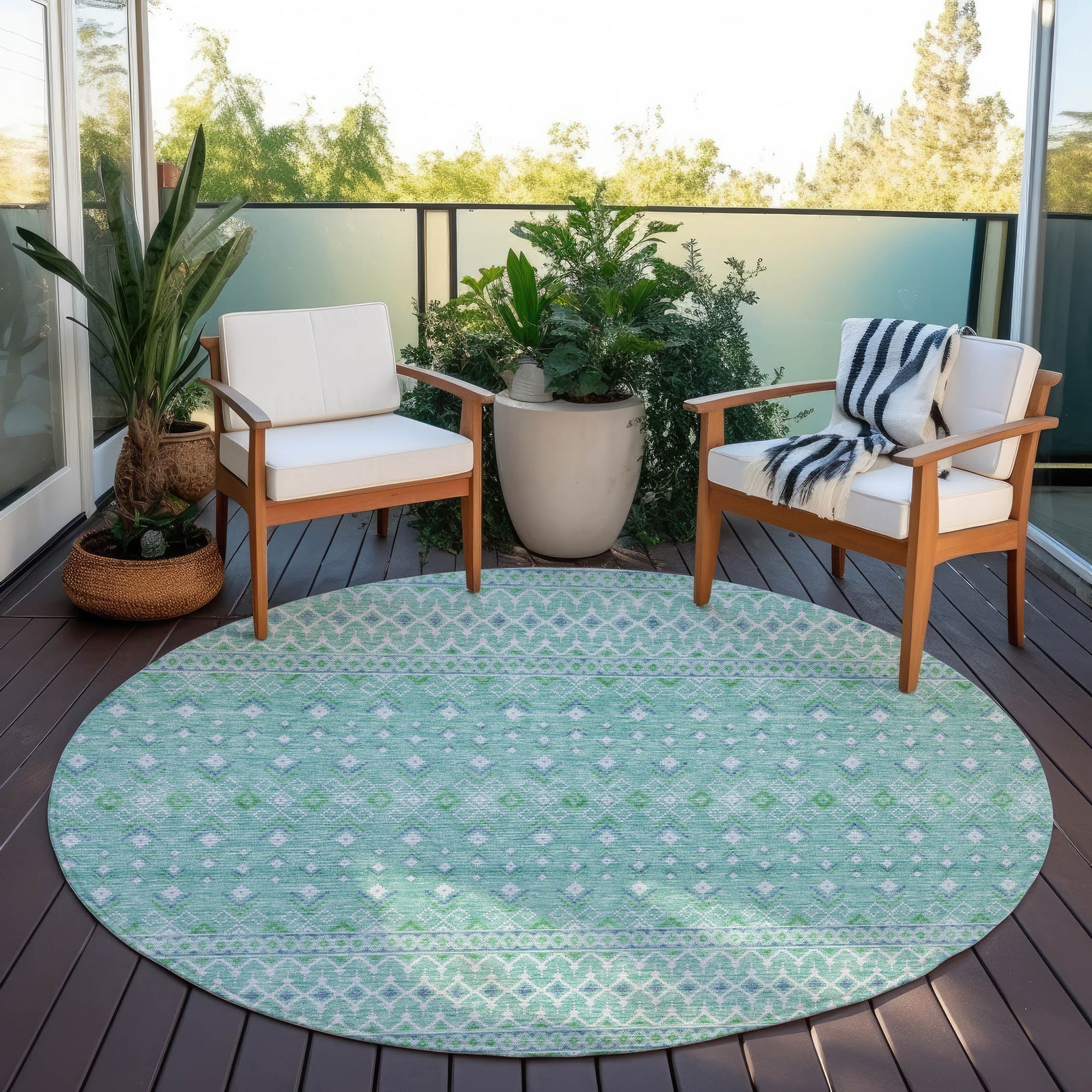 Addison Rugs Boho Teal Washable Indoor-Outdoor Rug