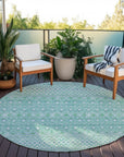 Boho Teal Washable Indoor-Outdoor Rug