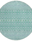 Boho Teal Washable Indoor-Outdoor Rug