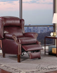 Leroy Top Grain Burgundy Leather Power Recliner