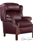 Leroy Top Grain Burgundy Leather Power Recliner
