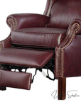 Leroy Top Grain Burgundy Leather Power Recliner