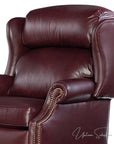 Leroy Top Grain Burgundy Leather Power Recliner