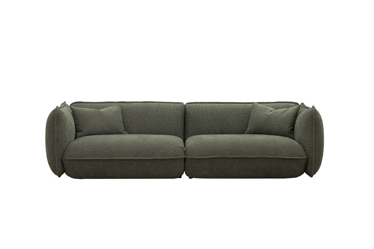 LOOMLAN Custom Upholstery Clover Plush Pillow-Soft Fabric Loveseat