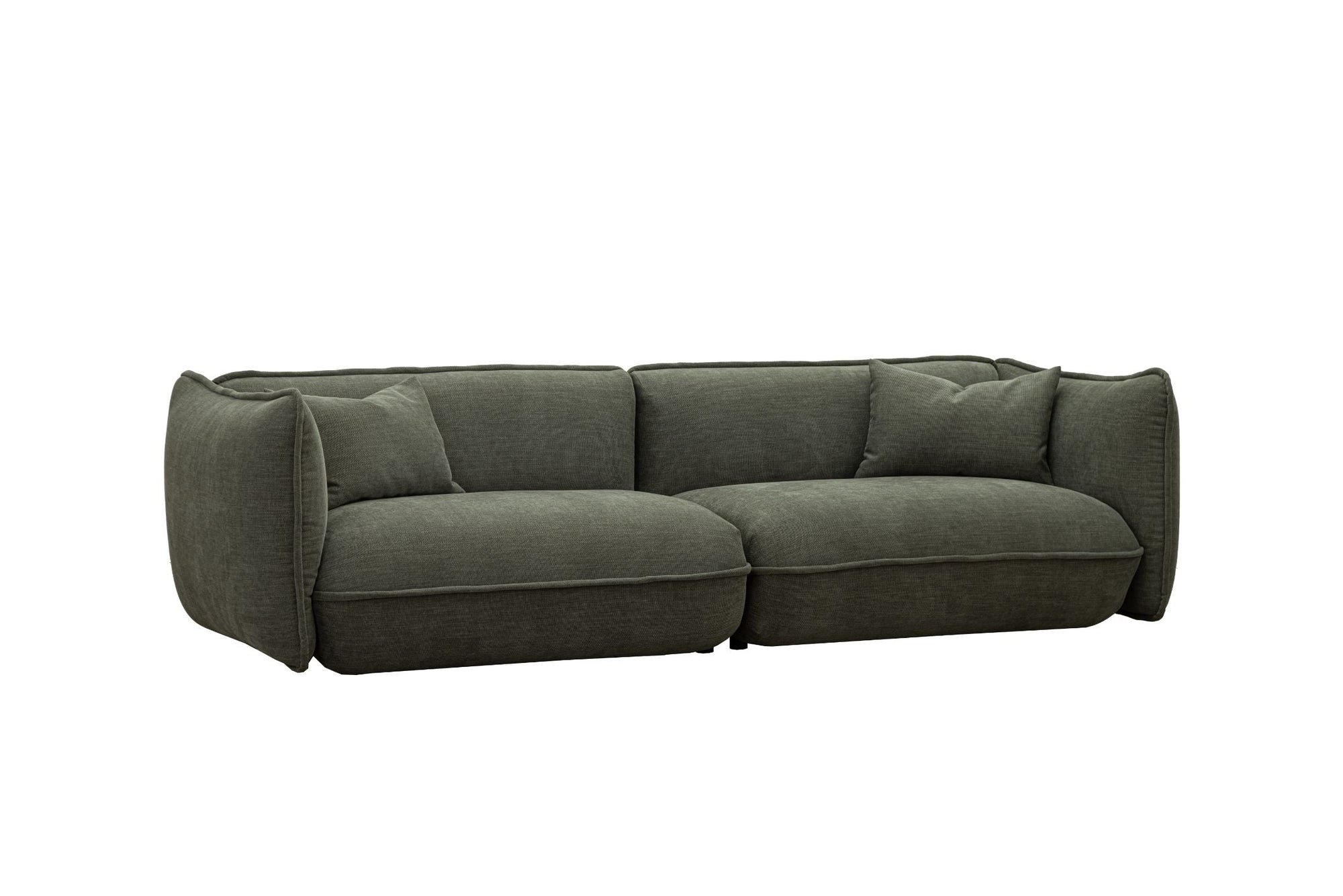 LOOMLAN Custom Upholstery Clover Plush Pillow-Soft Fabric Loveseat