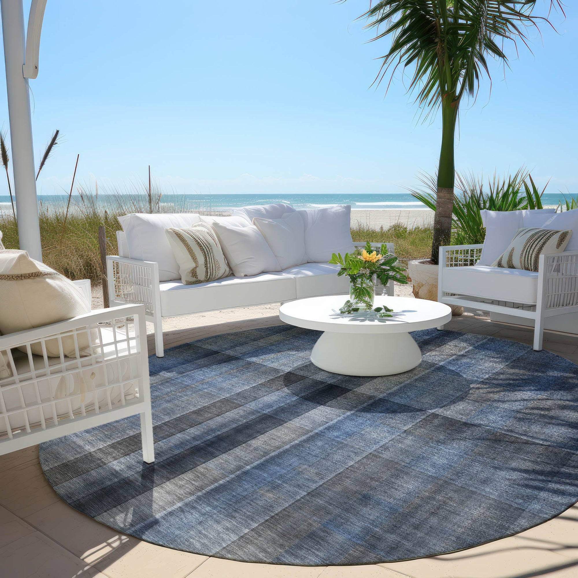 Addison Rugs Calm Mirage Blue Washable Indoor-Outdoor Rug